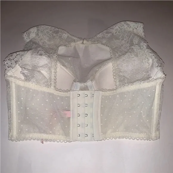 Dobreva Womens Lace Bralette Crop Top Bra High Neck Underwire Padded Bustier 32C - Picture 2 of 3